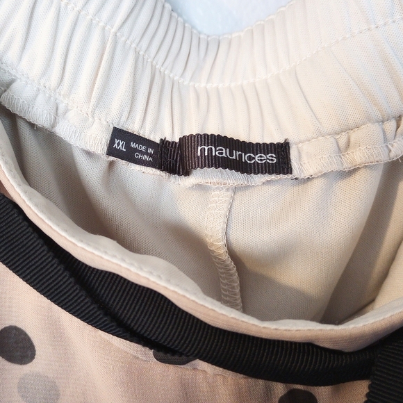 Polka dot asymmetrical tiered coquette pull-on skirt w/ belt and built-in slip - Picture 5 of 6